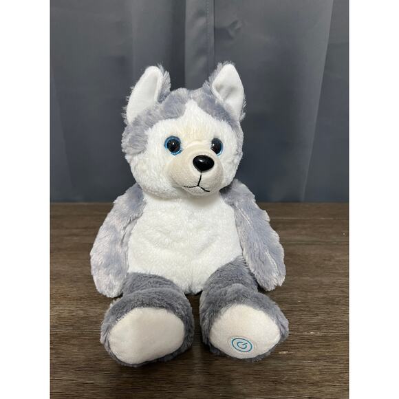 Health Touch Vibrating Massager Light Gray Husky‎ Plush - Picture 1 of 7